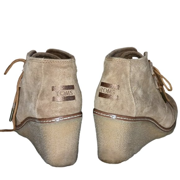 Toms women tan suede wedge ankle boots Size 7.5 - Picture 8 of 10